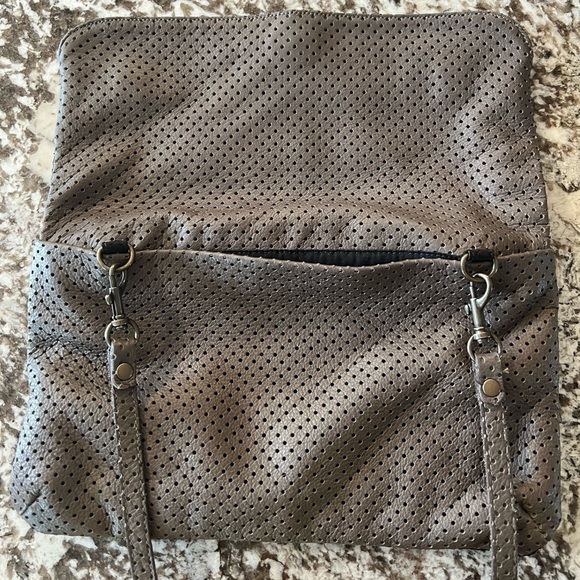 𝅺Luciana Verde Convertible Clutch Snake Print Black Brown - Picture 3 of 10